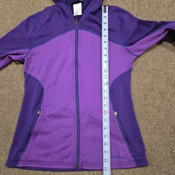 Patagonia Fleece Jacket Womens Small Purple Piton Hybrid Hooded Full Zip Outdoor - Picture 7 of 9